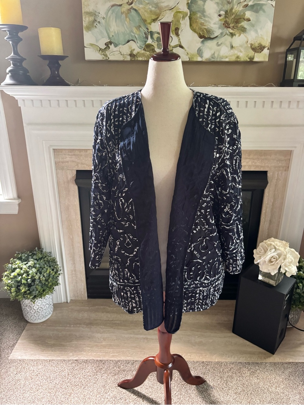 *NEW* Chico’s Travelers Artisan Soutache Jacket - Winter Drift - Size: 4 (20/22)